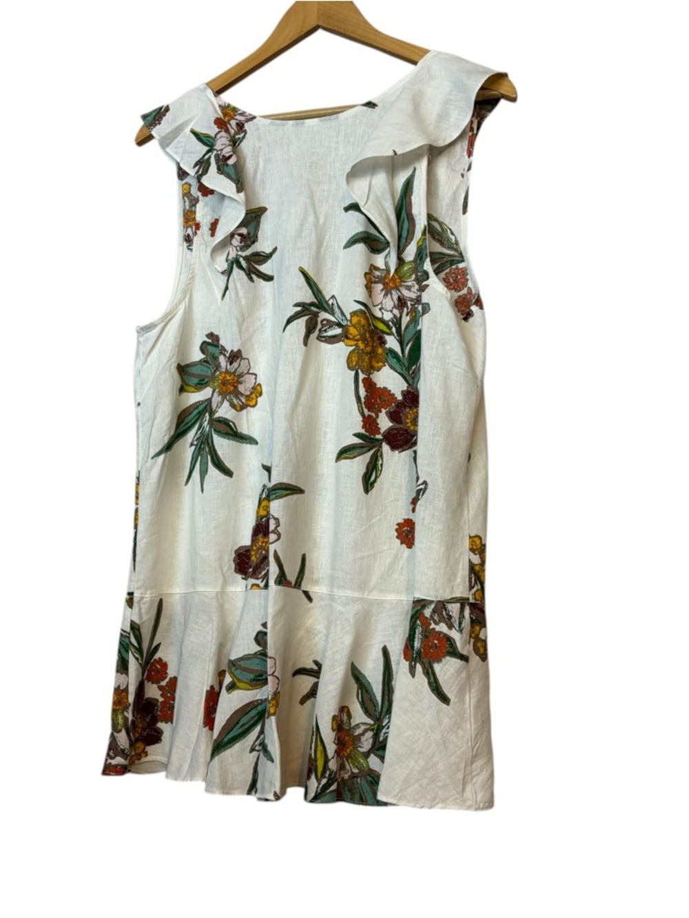 Free People Summer Tulum Floral Linen Blend mini Dress/Tunic Top Women’s size M